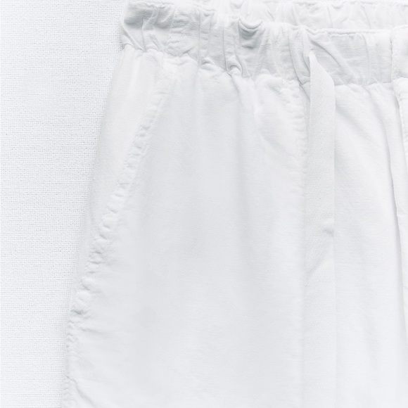 ZARA NWT LINEN BLEND CARGOS PANTS - Picture 9 of 11